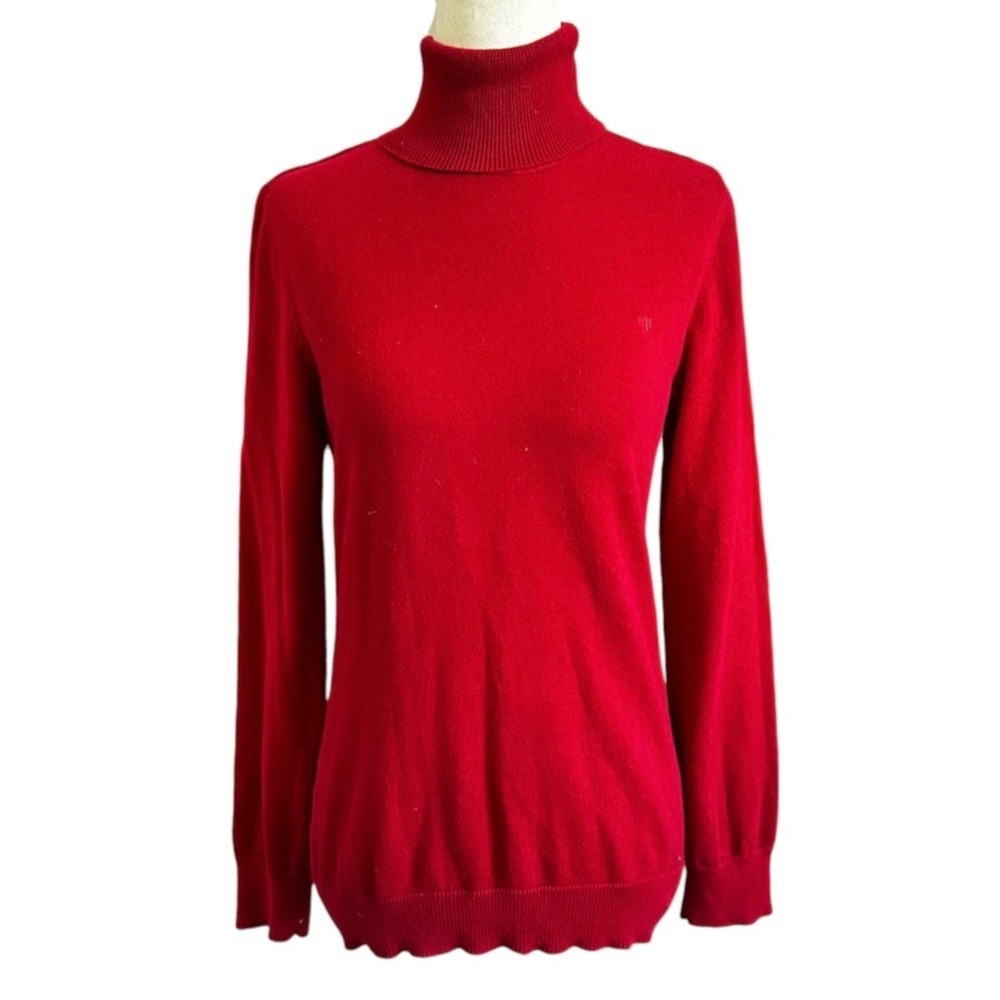 Lauren Ralph Lauren Red Turtleneck Sweater Long Sleeve RL Logo Medium | 0221